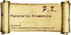 Pacurariu Klemencia névjegykártya